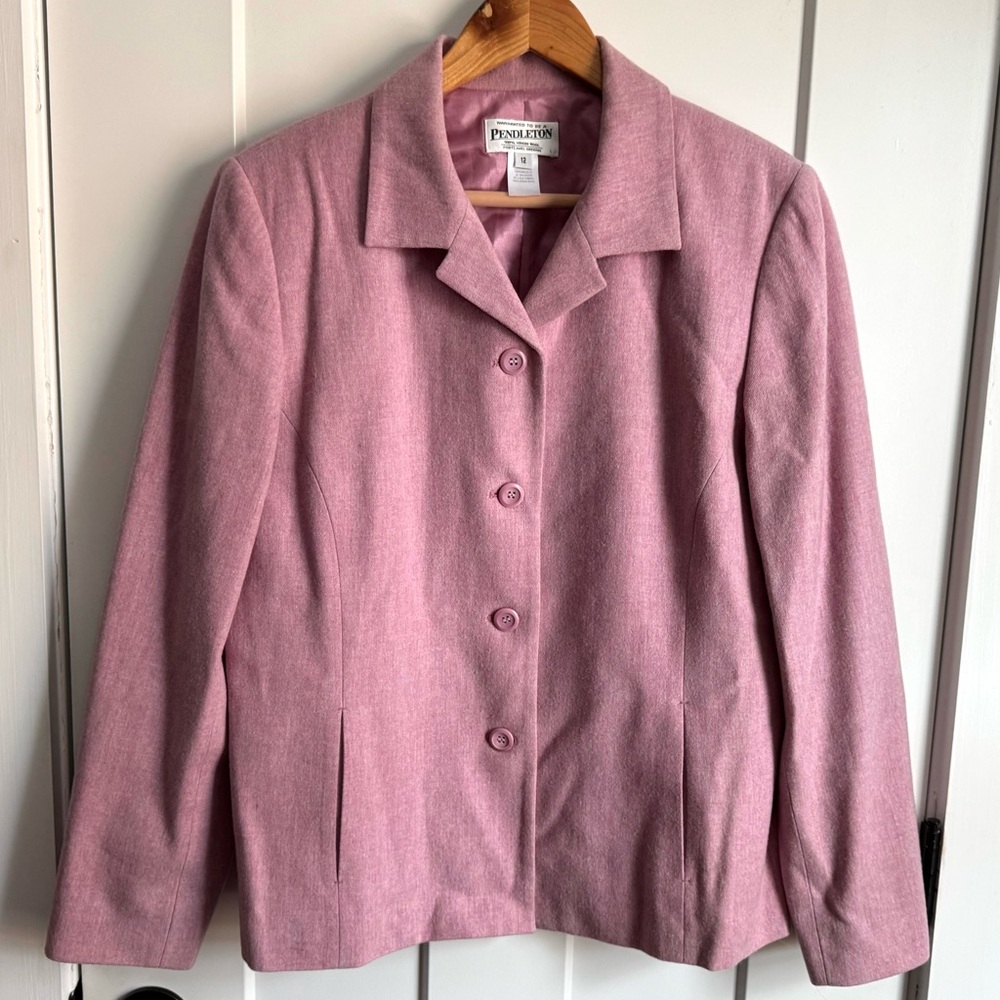 Vintage PENDLETON 2pc Wool Skirt Blazer Set - Picture 4 of 9